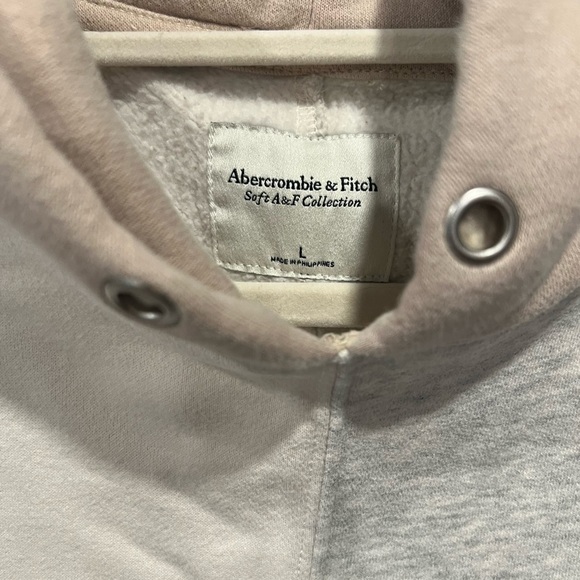 Abercrombie & Fitch Cropped Color Block Sweatshirt Sz L - Picture 5 of 5